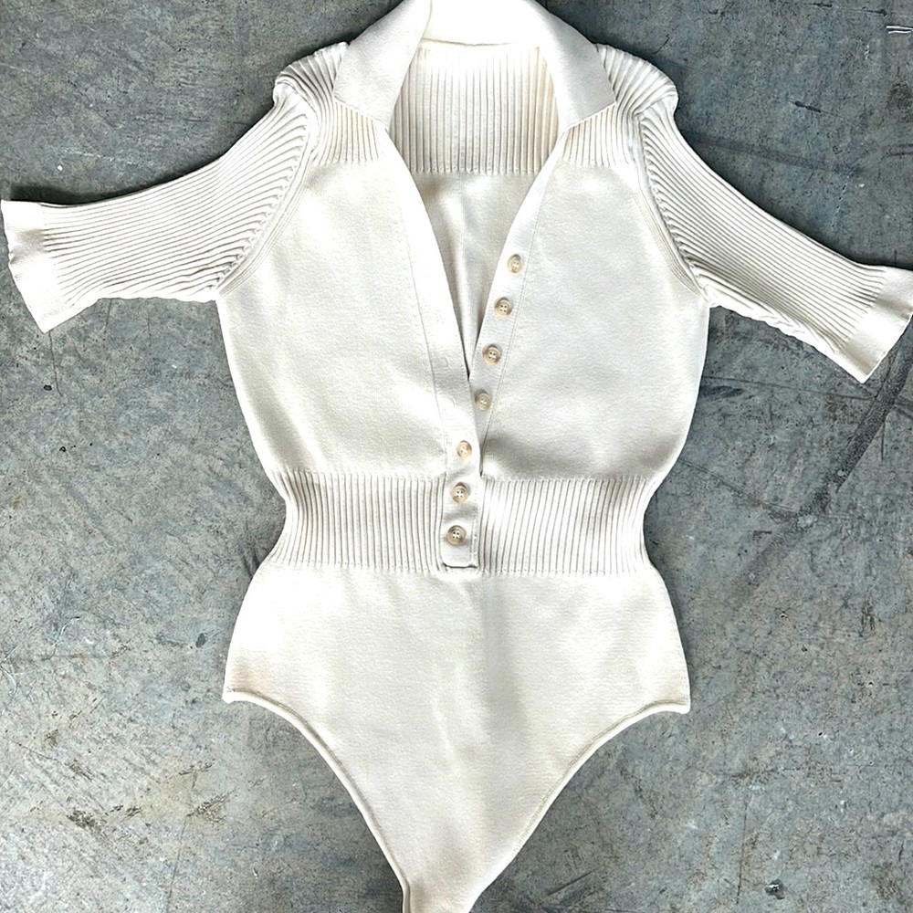 Jacquemus polo knit bodysuit.